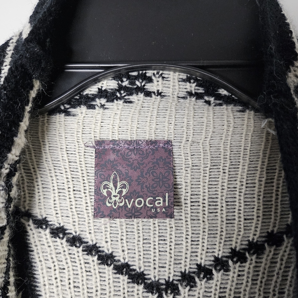 Aztec Cardigan Southwestern Open Front Waterfall Drape Cozy Knit Large X-Large - Picture 8 of 14